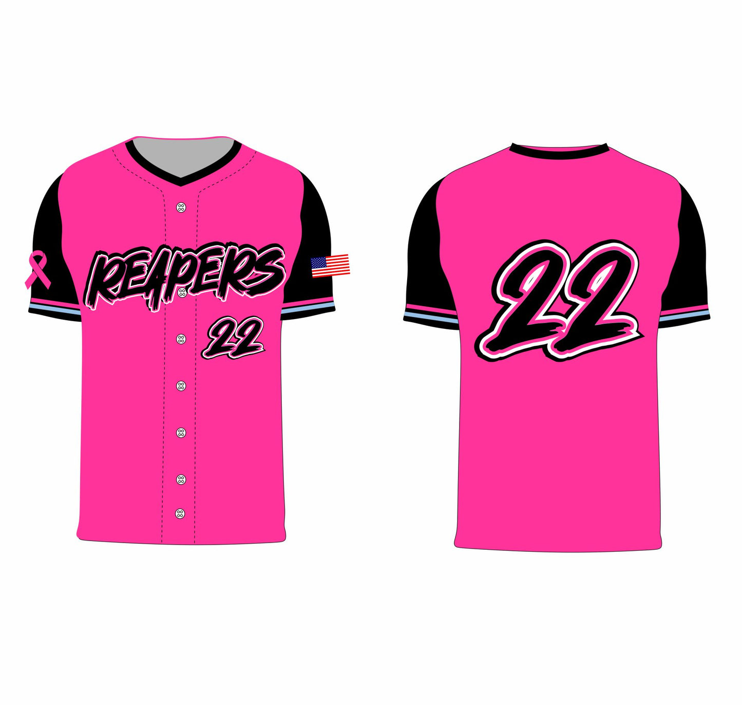 Reapers Baseball Button Up Jersey - Pink