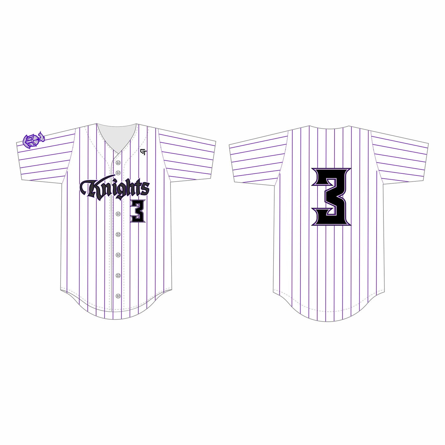 Knights Softball White Stripe Jersey