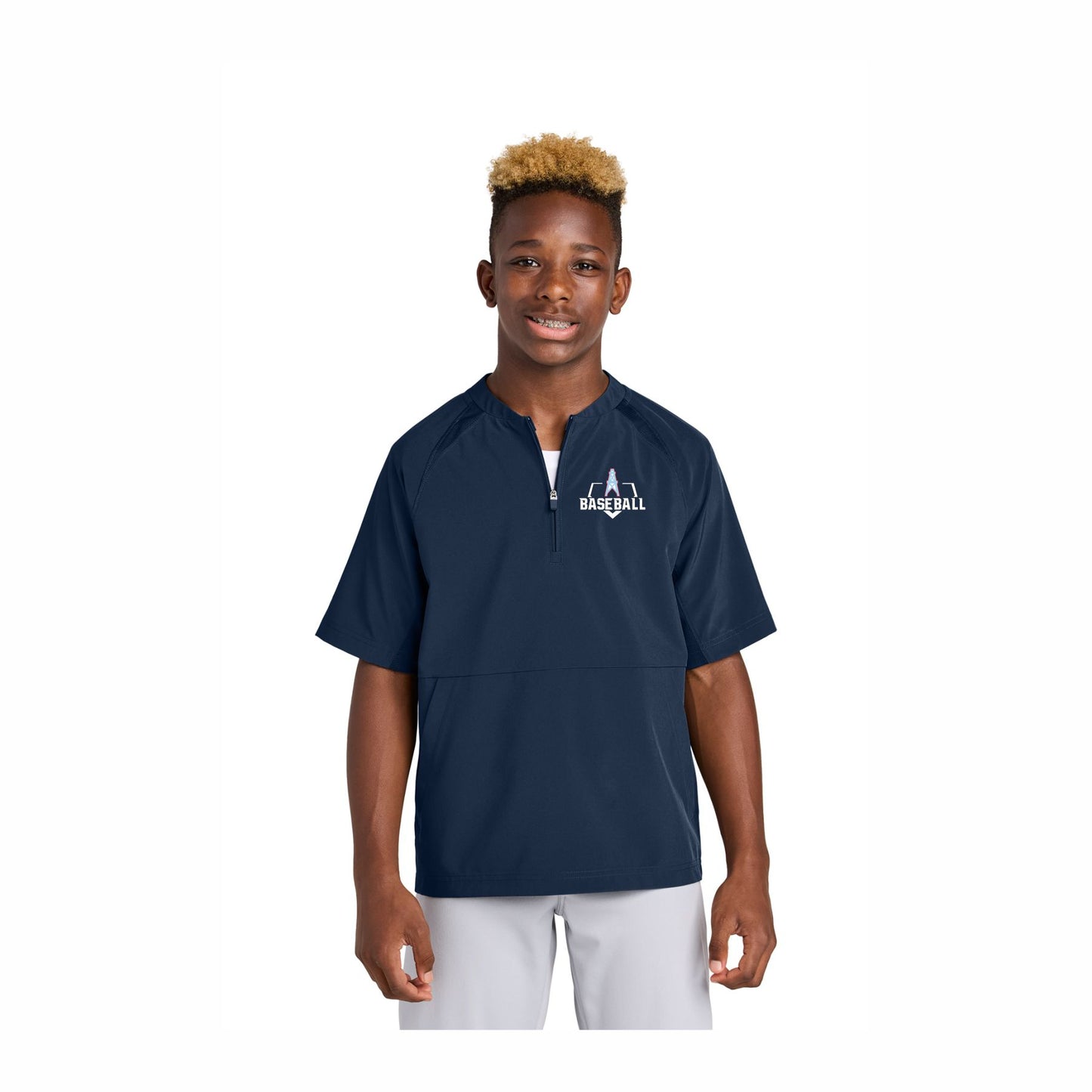 Oilers Baseball 1/2 Zip Short Sleeve Jacket