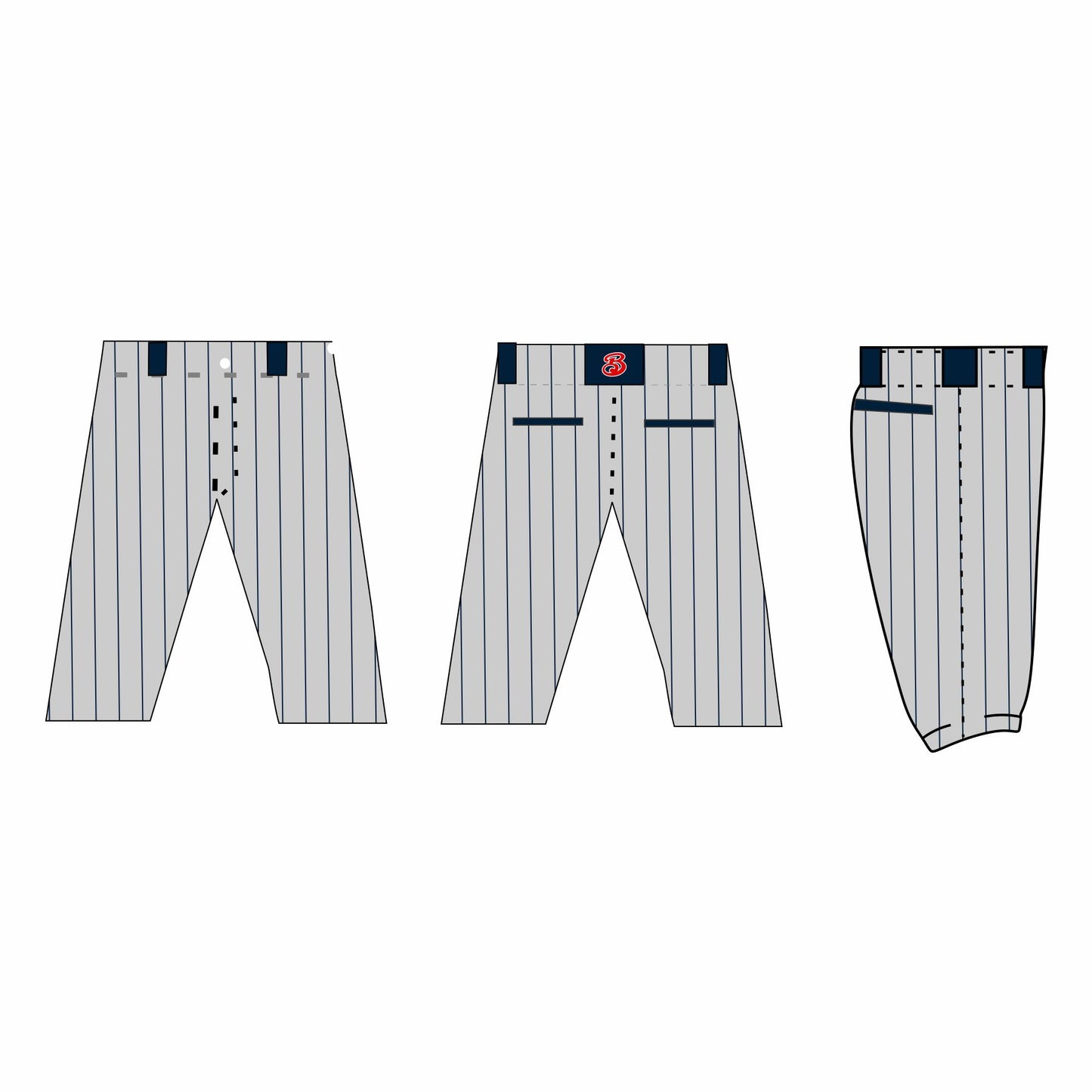 Blast Baseball Pants - Grey Pin Stripe