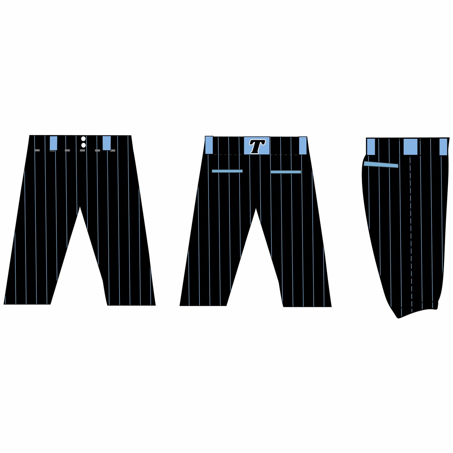 Tsunami Baseball Pants - Black Pin Stripe
