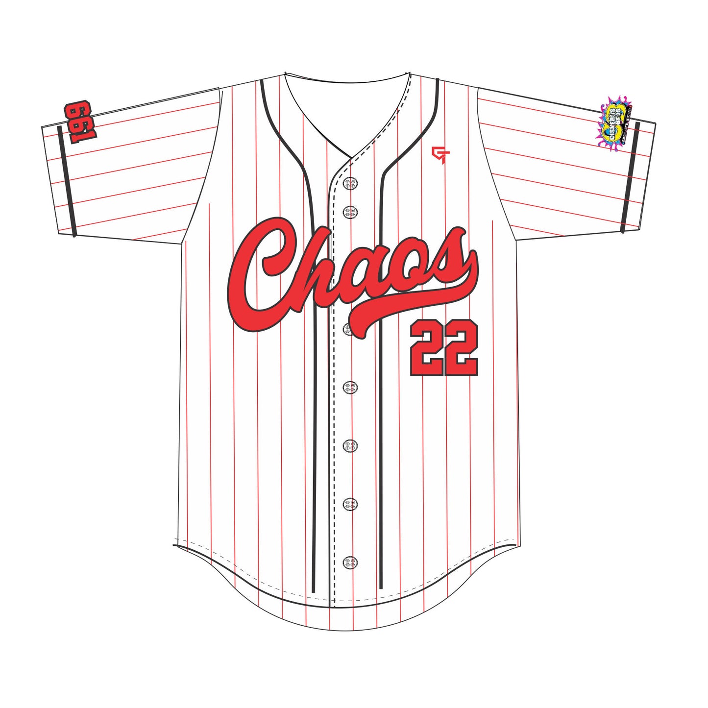 Chaos Baseball Red Pinstripe Jersey