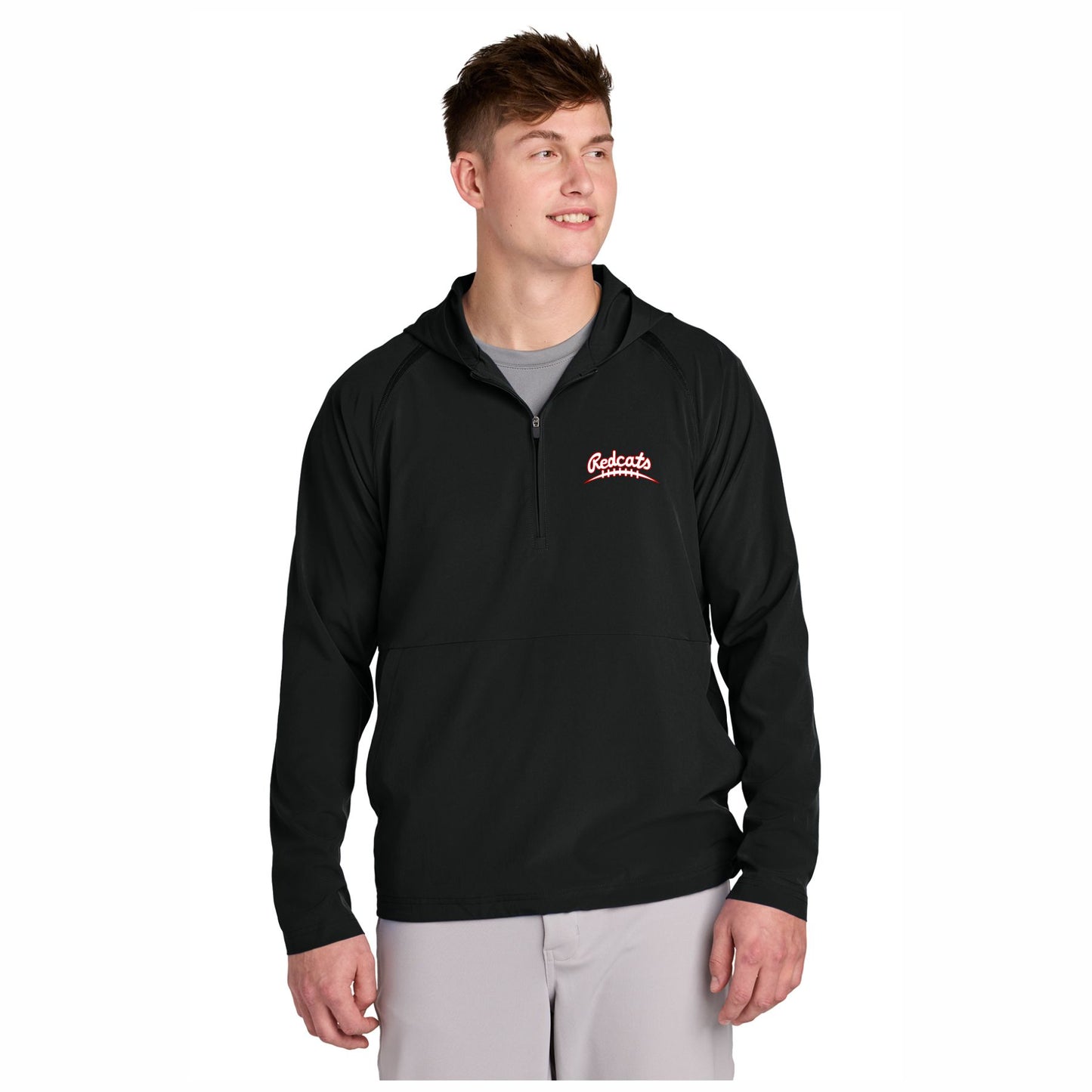 Redcats Embroidered 1/2 Zip Hooded Jacket