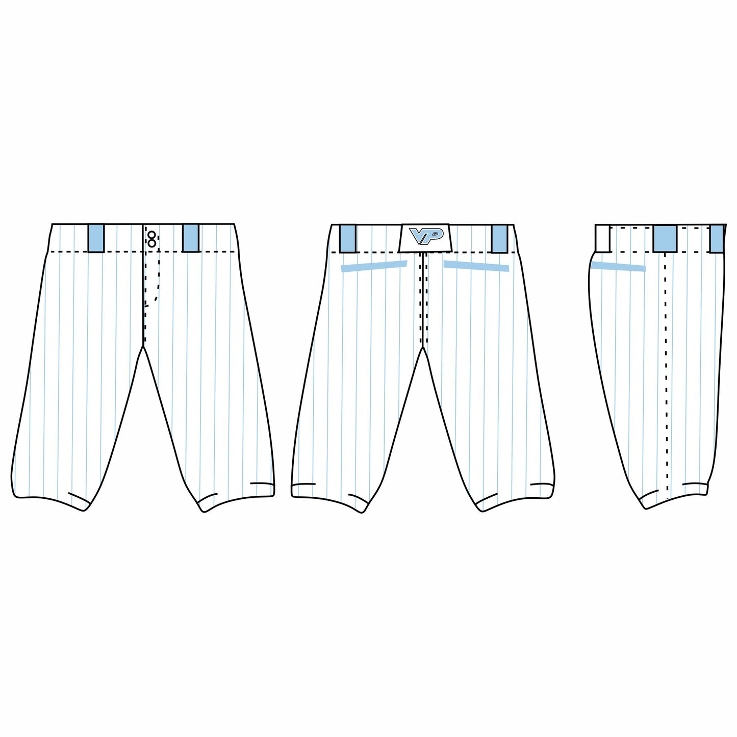 Valley Prime Pants - Lt. Blue Pin Stripe