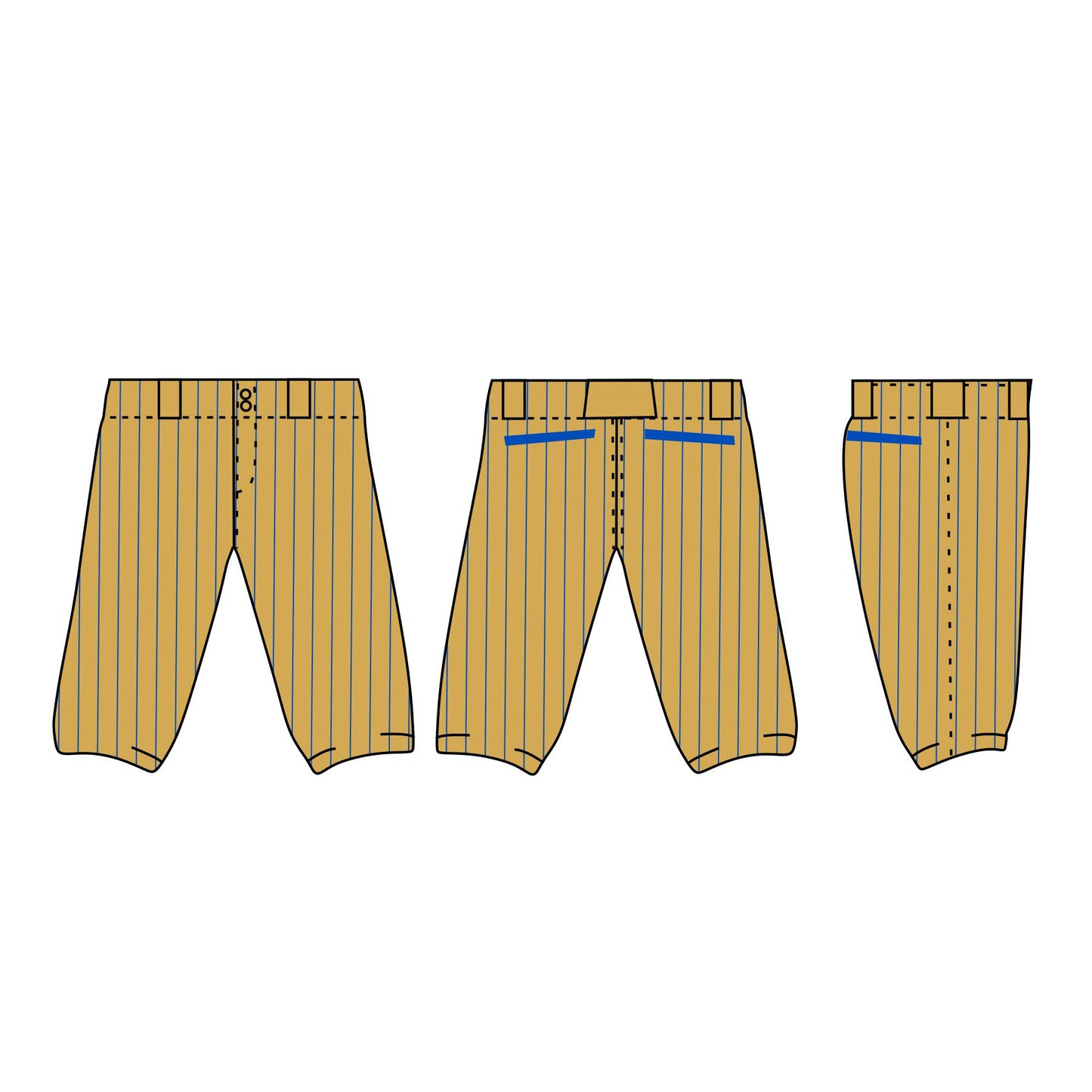 Madera Royals Baseball Pants - Gold