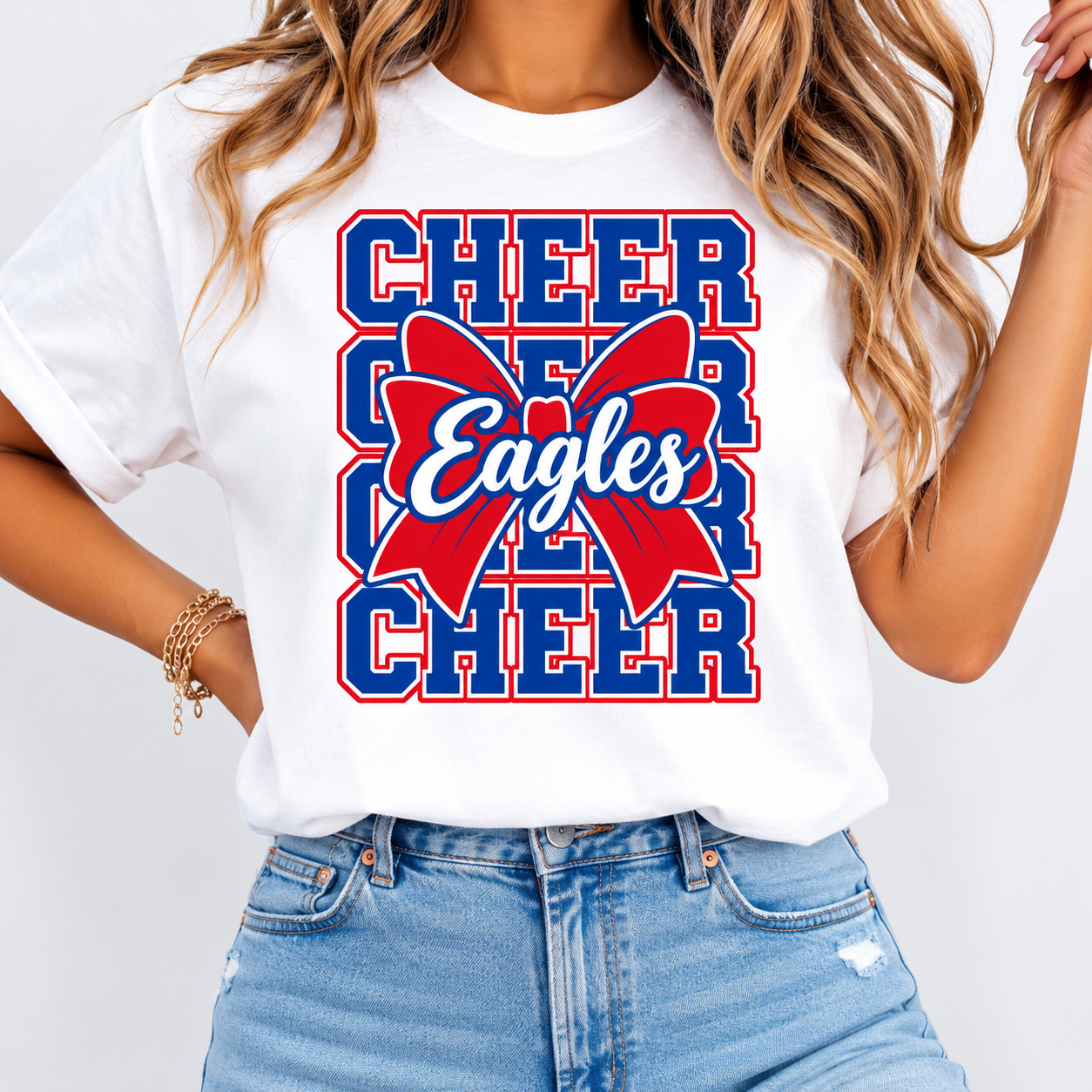 Immanuel Eagles Cheer Bow Spirit Tee