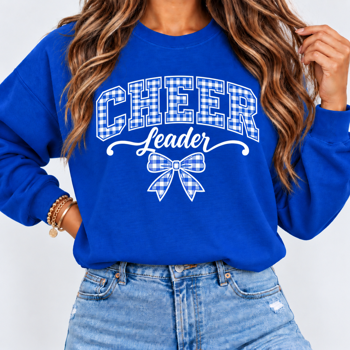 Immanuel Cheerleader Gingham Crewneck Sweatshirt
