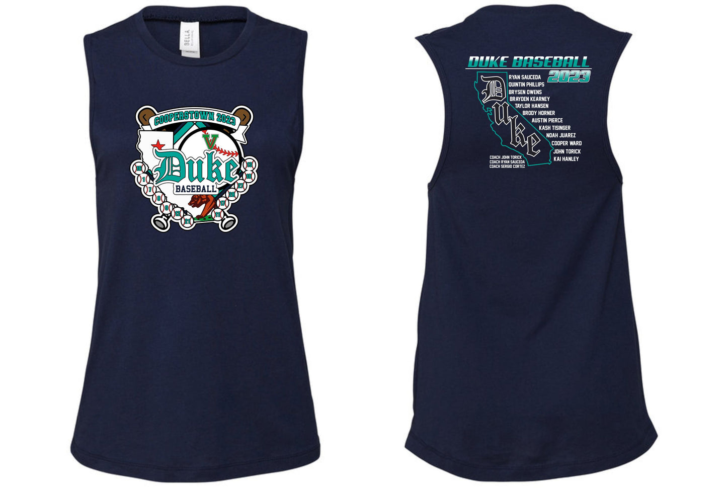 Duke Cooperstown Women's Muscle Tank - Navy