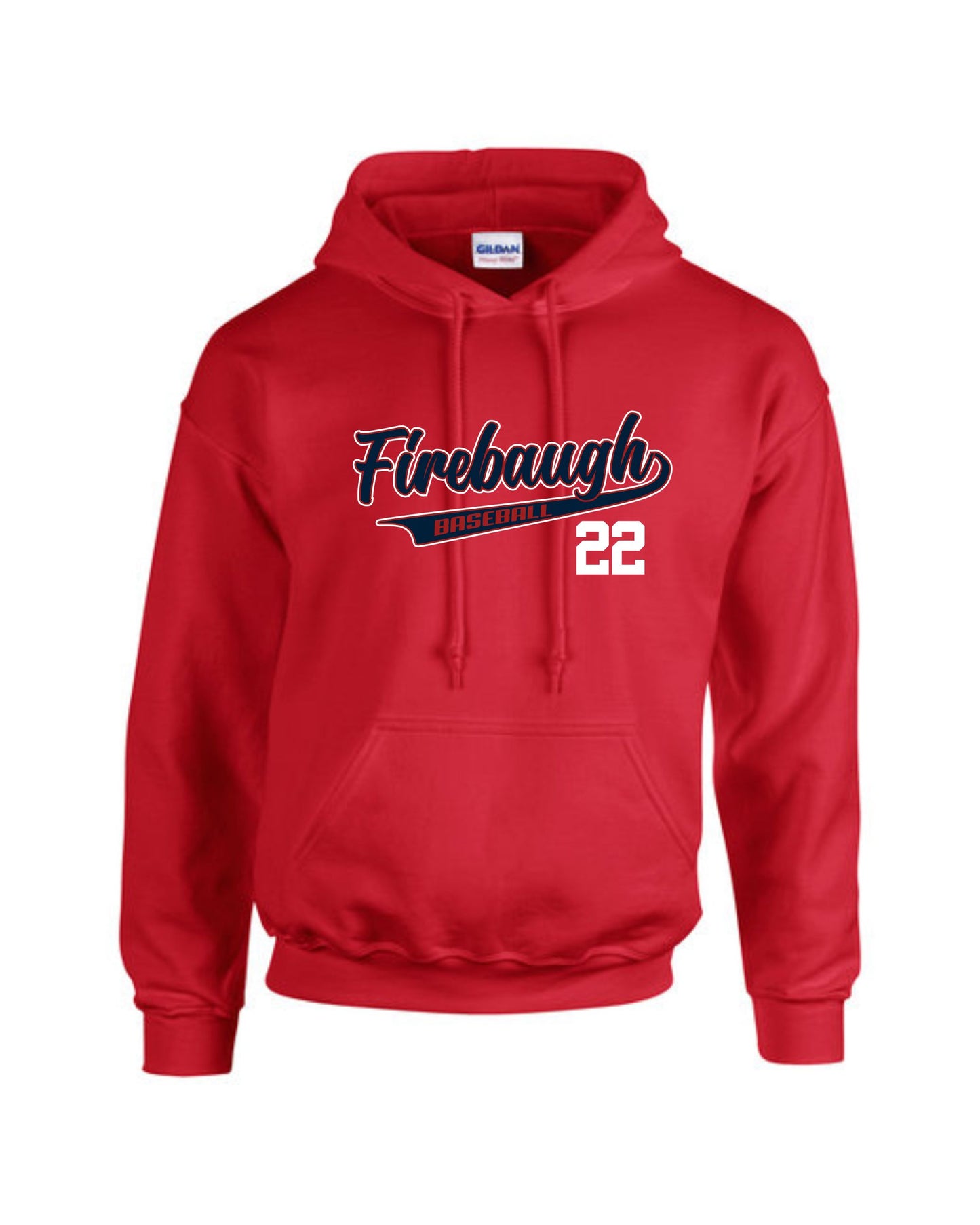 Firebaugh Script 50/50 Hoodie - Red