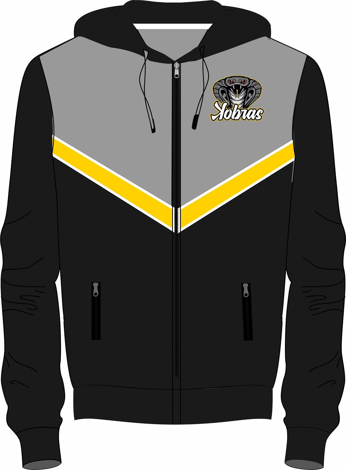 Kobras Full Zip Windbreaker Jacket - Grey