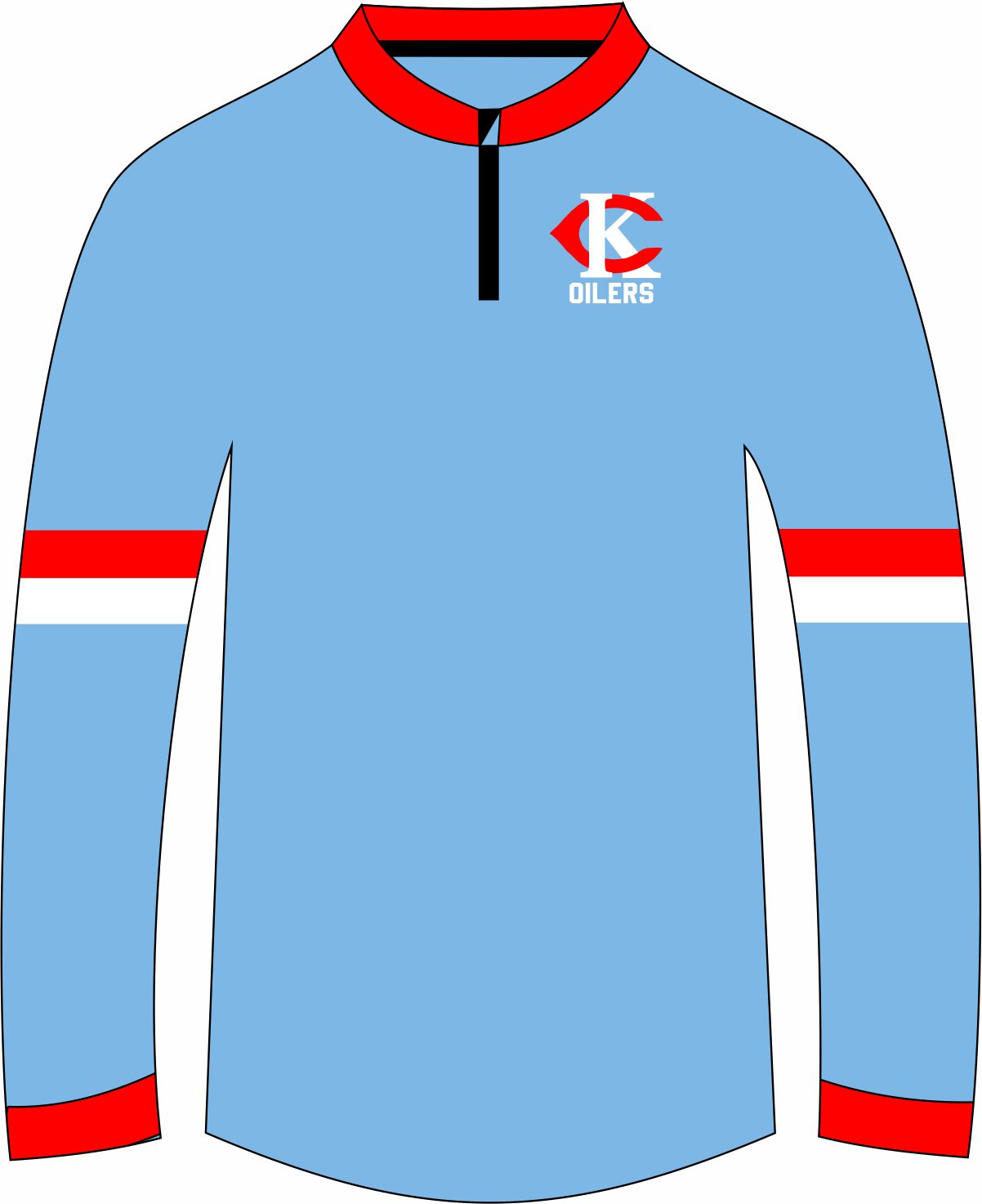 Oilers 1/4 Zip Dri Fit Lightweight Training Top