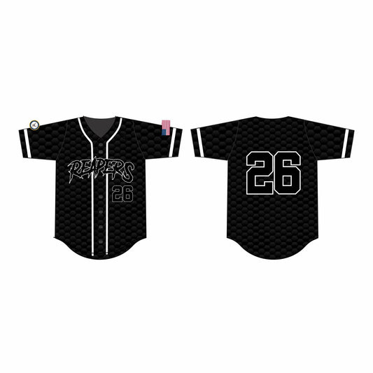 Reapers Baseball Button Up Jersey - Black