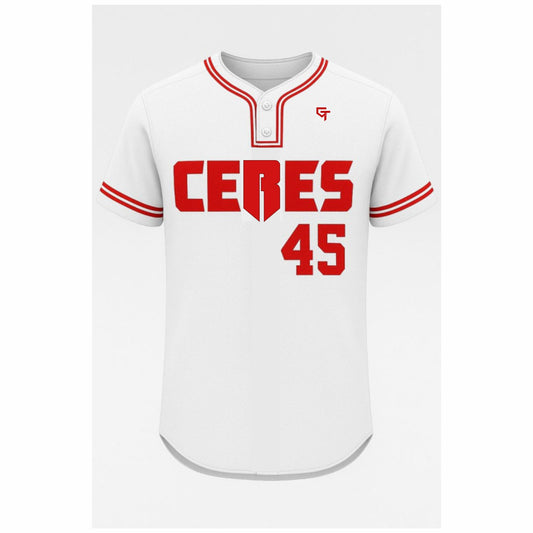 Ceres Baseball Jersey - White/Red