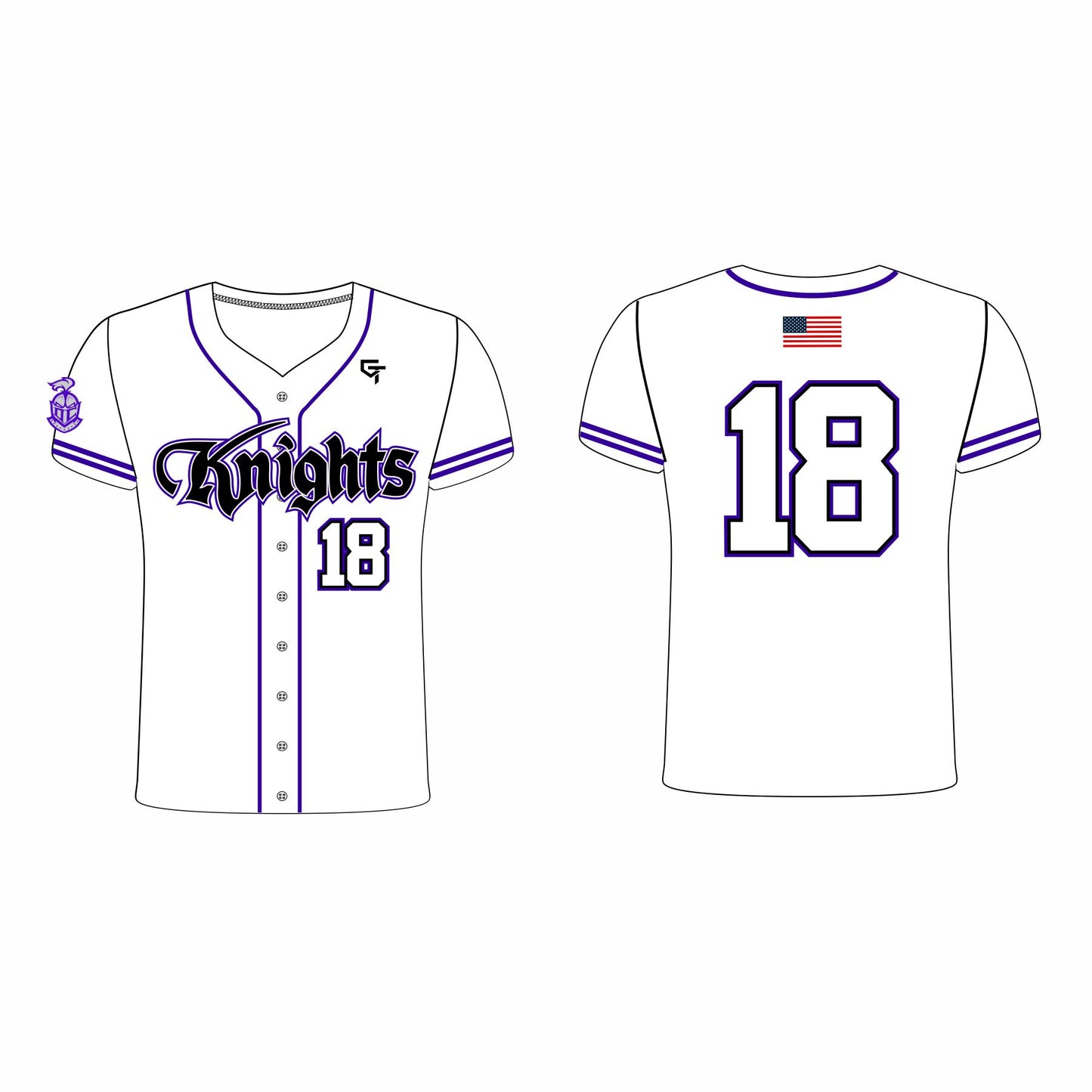 Knights Softball White Jersey