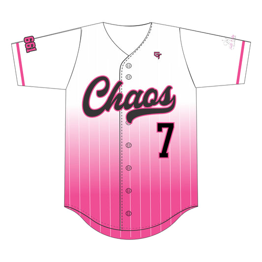 Chaos Baseball Pink Pinstripe Jersey