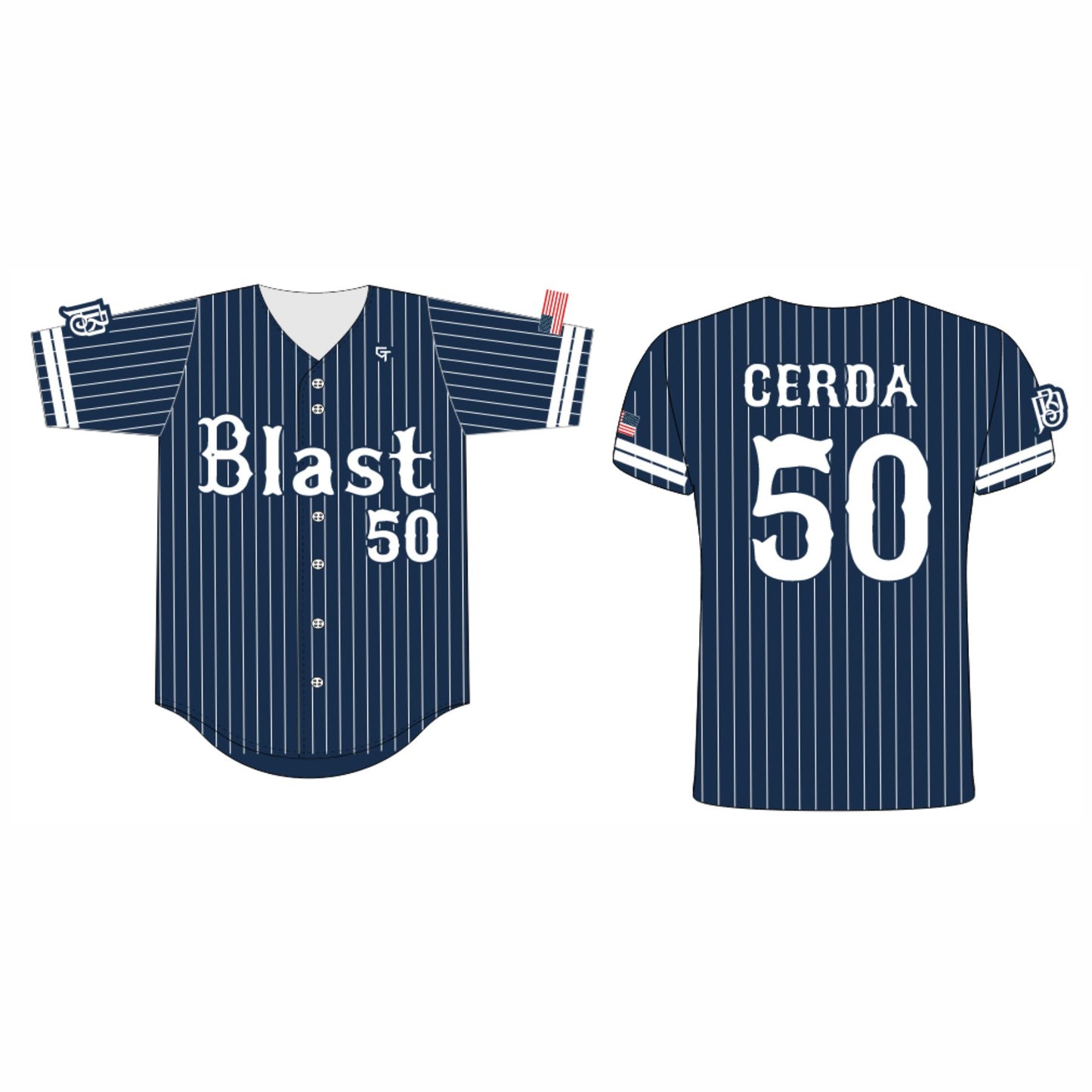 Blast Jersey - Navy Pin Stripe