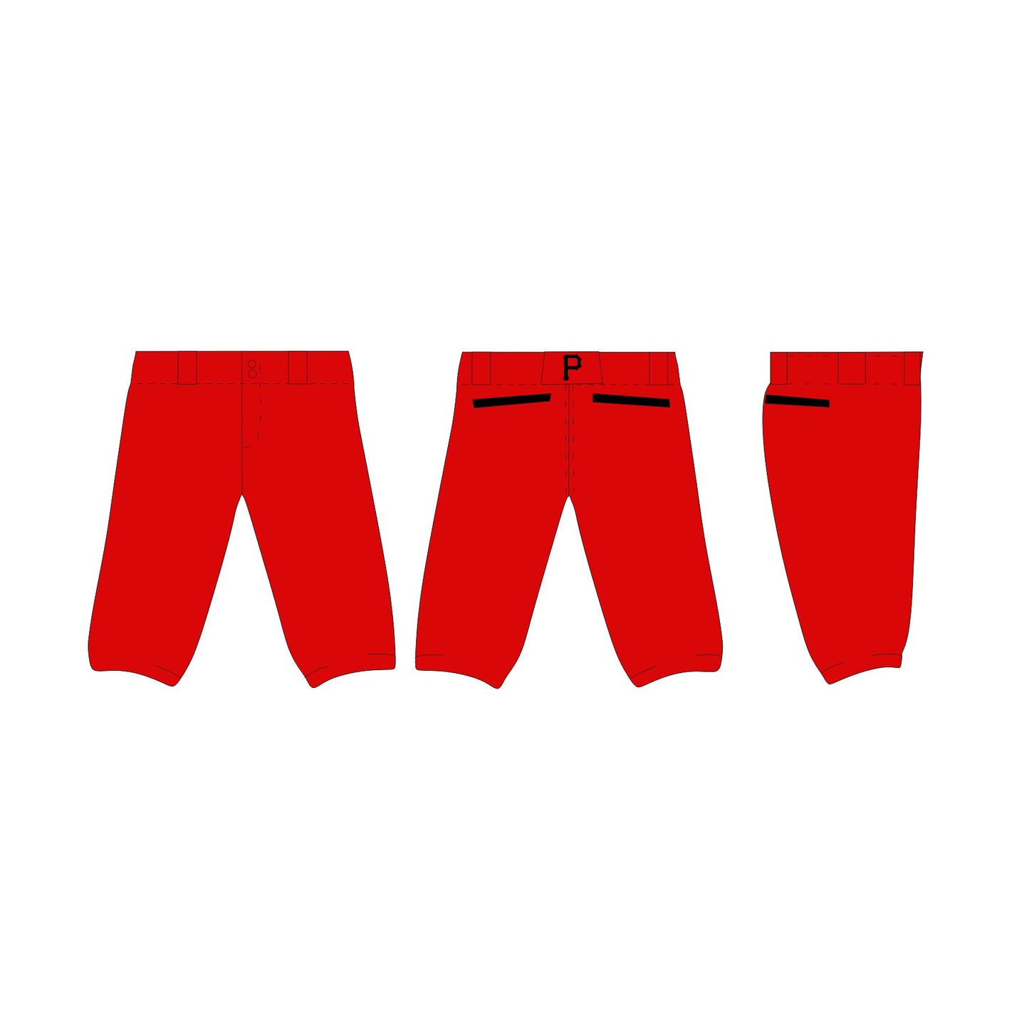 Pirates Baseball Pants - Red