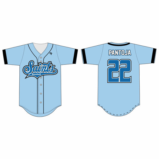 Saints Baseball Jersey - Light Blue