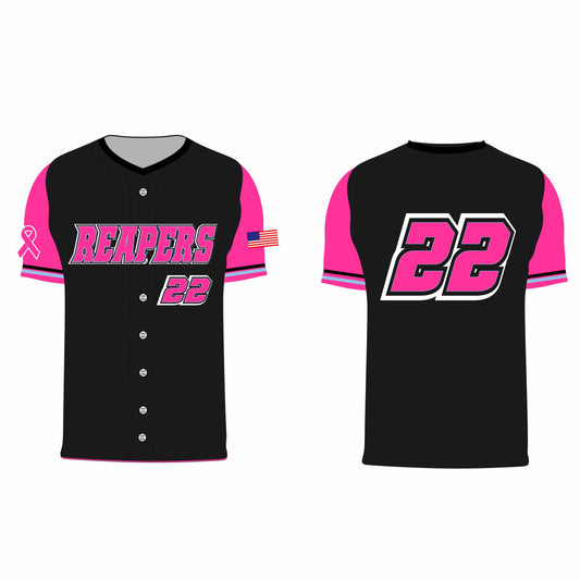 Reapers Baseball Jersey - Black/Pink