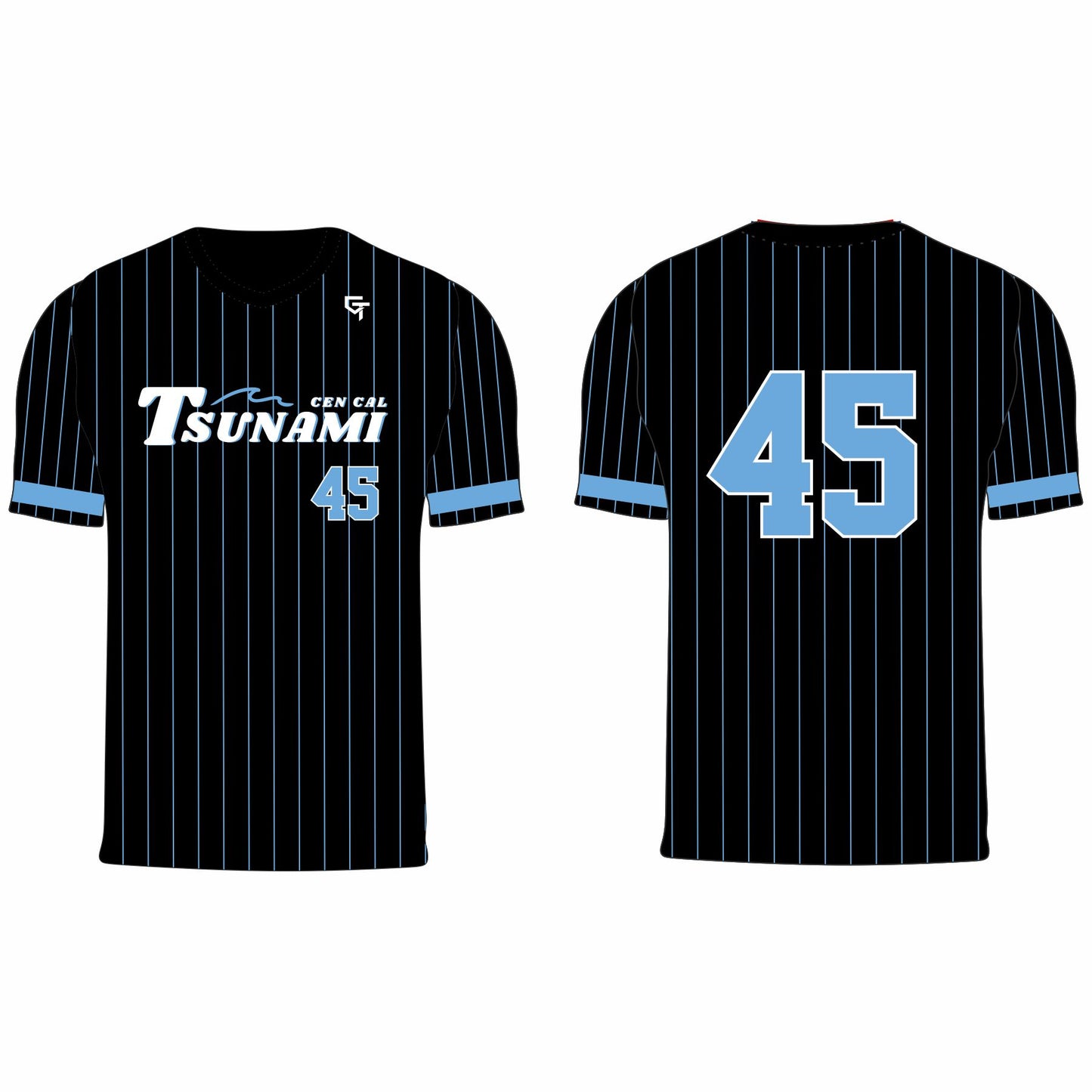 Tsunami Baseball Jersey - Black Pin Stripe