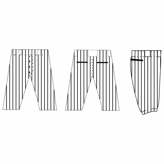 Ceres Baseball Pants - White Pin Stripe