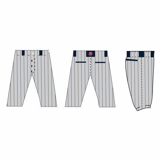 Blast Baseball Pants - Grey Pin Stripe