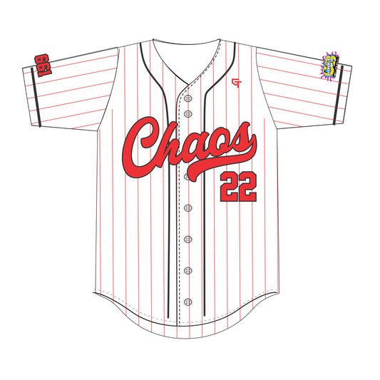 Chaos Baseball Red Pinstripe Jersey