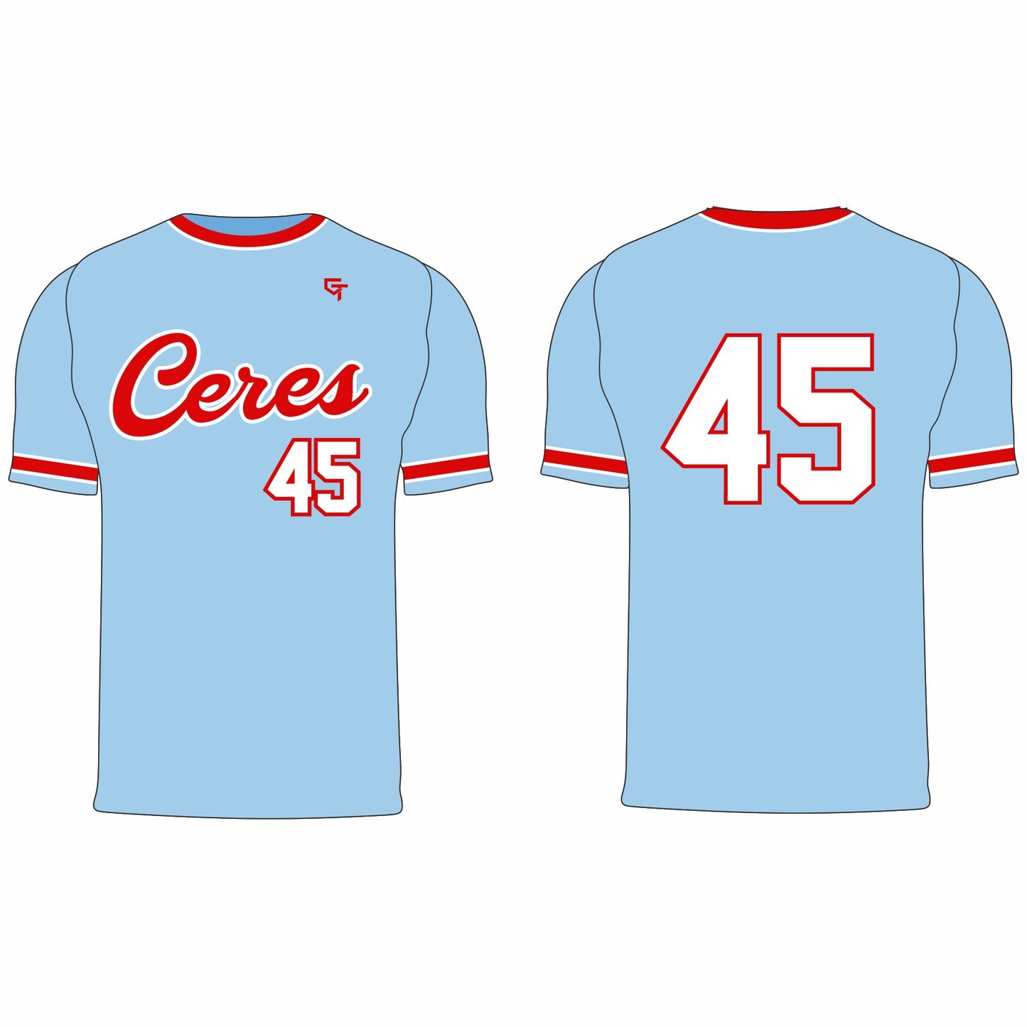 Ceres Baseball Jersey - Lt. Blue