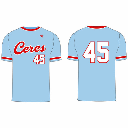 Ceres Baseball Jersey - Lt. Blue