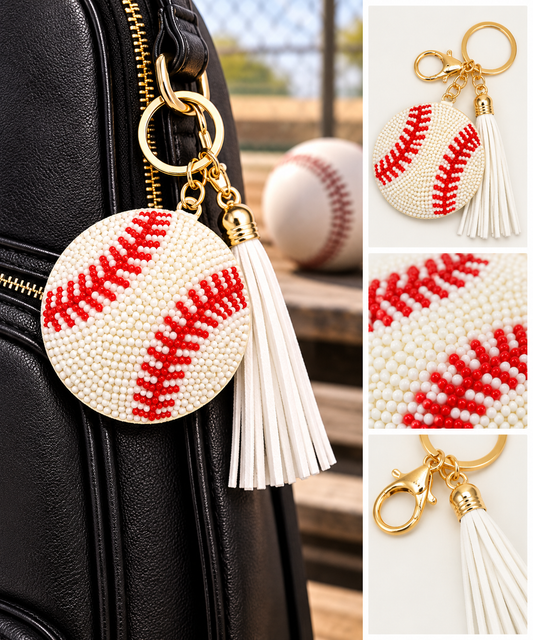Baseball Tassel Bag Charm