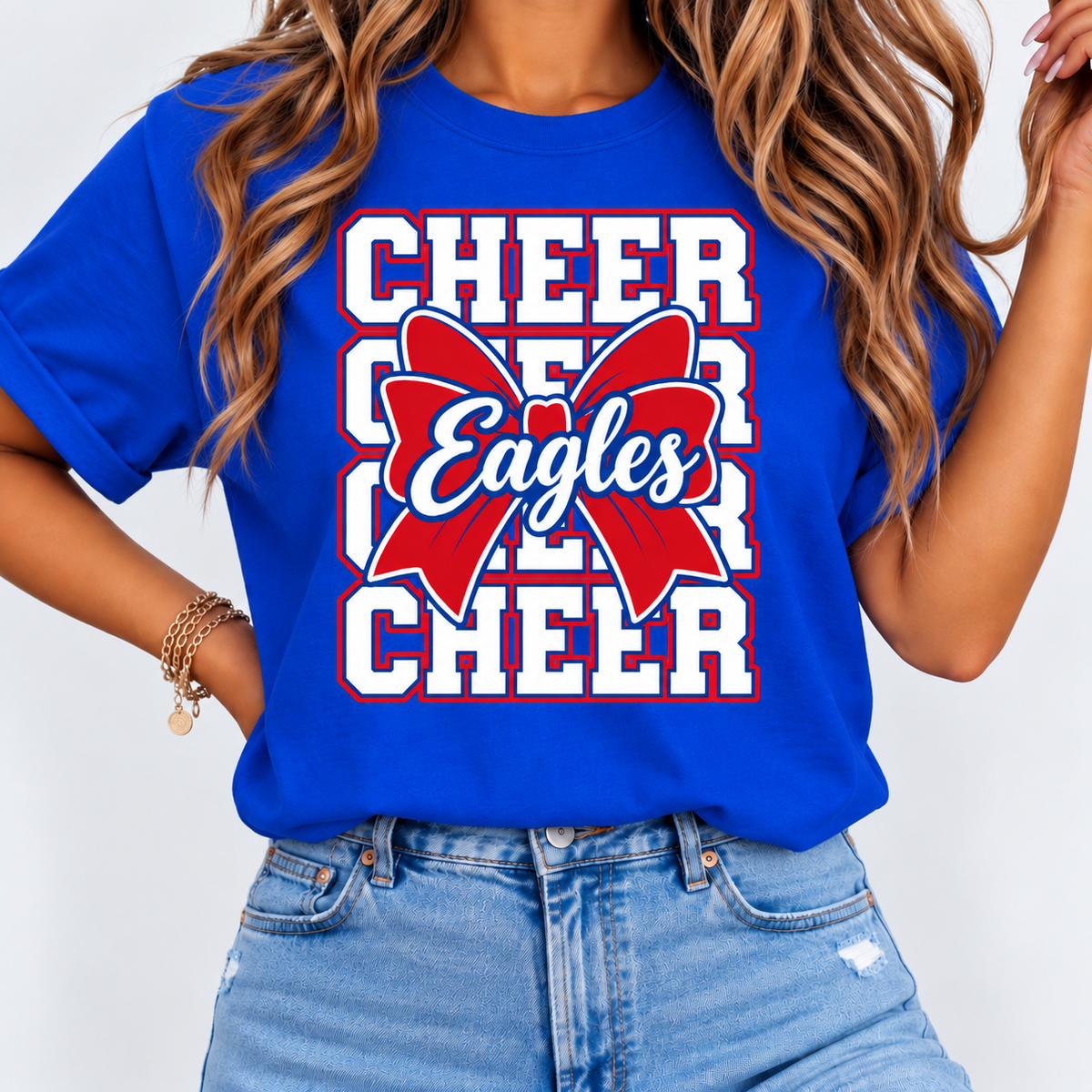 Immanuel Eagles Cheer Bow Spirit Tee