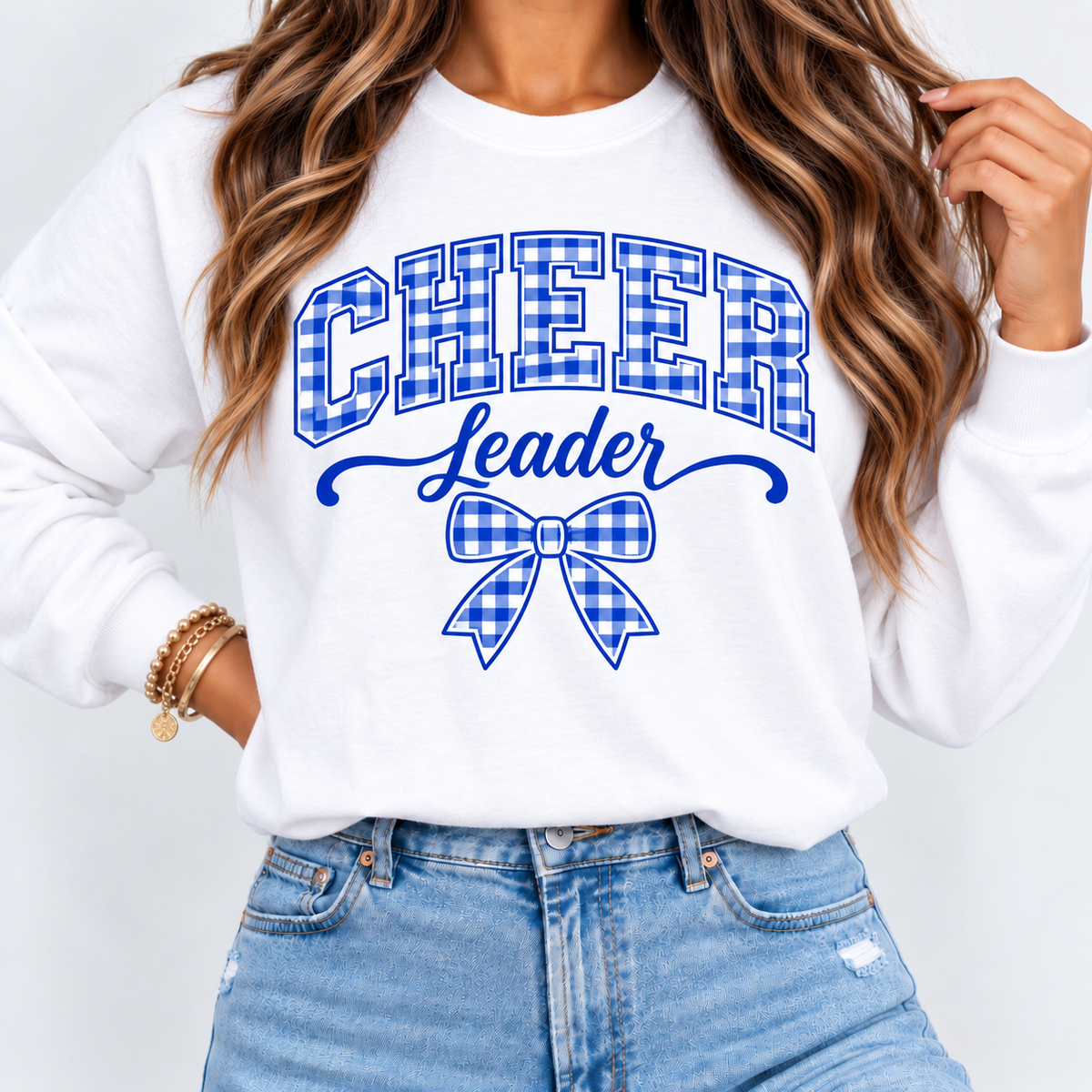 Immanuel Cheerleader Gingham Crewneck Sweatshirt