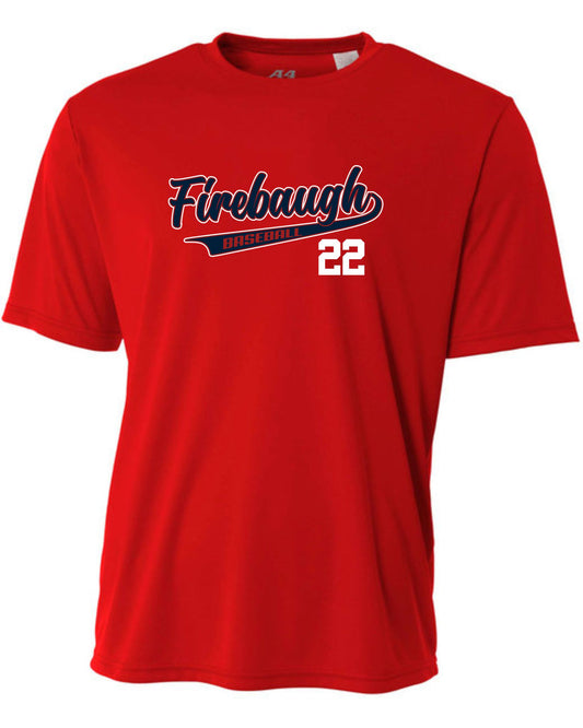Firebaugh Script Dri Fit T-Shirt - Red