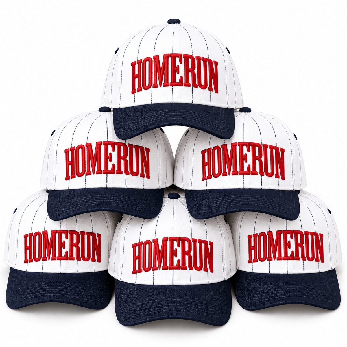 Home Run Pinstripe Baseball Cap - Red