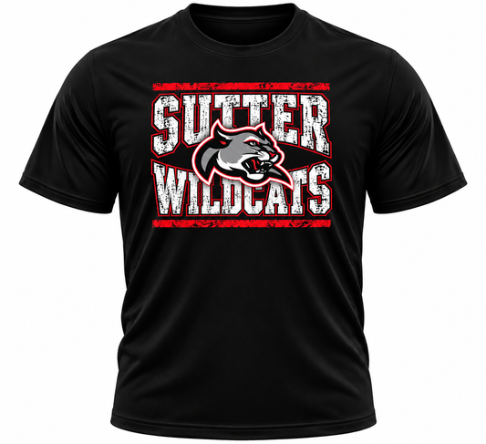 Sutter Wildcats Distressed Black