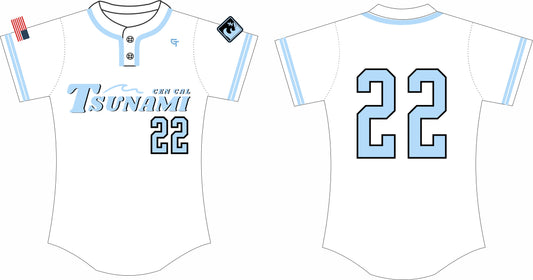Tsunami Softball Jersey - White 2 Button