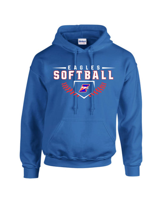 Eagles Youth Softball Lace Hoodie - Adult