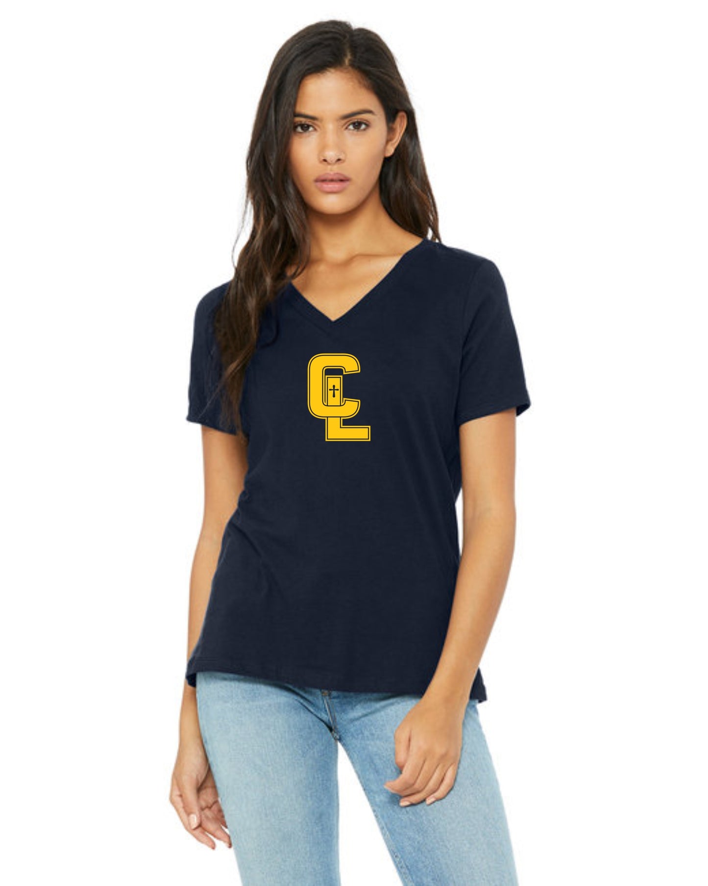 Ladies' Relaxed Jersey V-Neck T-Shirt